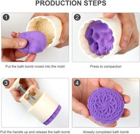img 1 attached to 🛀 Premium 14-Piece Bath Bomb Mold Kit: Includes 2 Bath Bomb Press and 12 Stamps - DIY Tools for Perfectly Shaped Bath Bombs