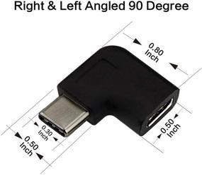 img 2 attached to 🔌 Oxsubor USB C 90 Degree Angled Male to Female Adapter (2PACK) - Enhanced Connectivity for Laptops, Tablets, and Mobile Phones