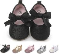 👶 enercake infant baby girls non-slip mary jane flats - stylish princess dress shoes with adorable bowknot - perfect for first walkers logo