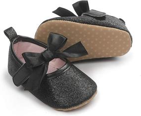 img 1 attached to 👶 ENERCAKE Infant Baby Girls Non-Slip Mary Jane Flats - Stylish Princess Dress Shoes with Adorable Bowknot - Perfect for First Walkers