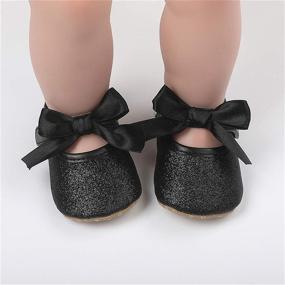 img 3 attached to 👶 ENERCAKE Infant Baby Girls Non-Slip Mary Jane Flats - Stylish Princess Dress Shoes with Adorable Bowknot - Perfect for First Walkers