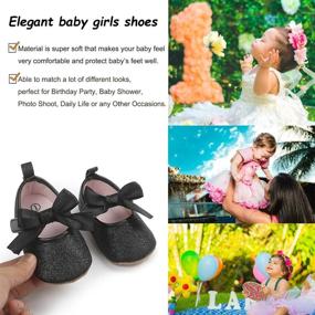 img 2 attached to 👶 ENERCAKE Infant Baby Girls Non-Slip Mary Jane Flats - Stylish Princess Dress Shoes with Adorable Bowknot - Perfect for First Walkers