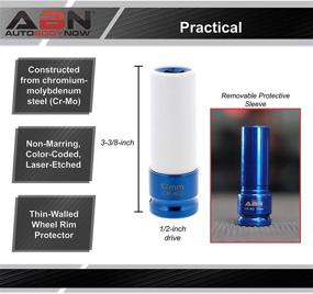 img 1 attached to 🔧 ABN 1/2in Impact Drive 17mm Lug Nut Socket – Non-Marring, Color-Coded, Laser-Etched, Thin-Walled Wheel Rim Protector: The Ultimate Wheel Rim Protection Tool