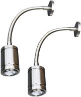 🔆 12v rv led interior gooseneck reading light with switch - professional flexible wall light for bedside, boat, yacht, caravan - exquisite 2 pack (2long-nickel) logo