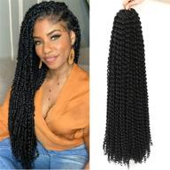 7 пачек 154 прядей в стиле passion twist crochet hair длиной 24 дюйма water wave | pre looped crochet soft locs | длинные волнистые синтетические косы для чернокожих женщин (1b) логотип