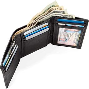 img 1 attached to 👝 RFID Wallet Leather Trifold Western Men's Accessories: Stylish and Secure