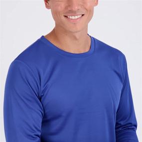 img 2 attached to 👕 3-Pack: Men's Moisture Wicking Performance Long Sleeve T-Shirt with Mesh, UV Sun Protection for Outdoor Activities, Active Athletic Crew Top