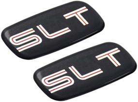 img 4 attached to 🚗 Silver/Black SLT Cab Emblem 3D Badge Nameplate Letter Logo Roof Pillar Replacement for 1995-2007 Yukon Suburban Sierra - Pair Set