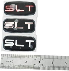 img 1 attached to 🚗 Silver/Black SLT Cab Emblem 3D Badge Nameplate Letter Logo Roof Pillar Replacement for 1995-2007 Yukon Suburban Sierra - Pair Set