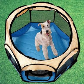 img 4 attached to 🐾 Convenient Portable Foldable Pet Playpen: Soft, Collapsible Design for Indoor & Outdoor Use – Ideal for Cats & Pets – Includes Carrying Case and Kennel – Travel-Friendly (Model: L 9158)