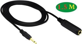 img 2 attached to 🎧 Golden Plated 3.5mm Mono Audio Male to 6.35mm Female Jack Converter Cable Cord Adapter (1.5M/5 Feet) by zdyCGTime