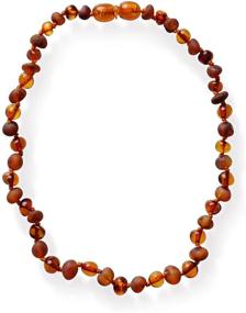 img 2 attached to Discover Authentic Beauty with Meraki Baltic Amber Necklace - Raw/Polished Mix Baroque Design, Genuine & Certified Cognac Baltic Amber Necklace (11.5 Inches)