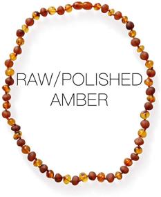 img 3 attached to Discover Authentic Beauty with Meraki Baltic Amber Necklace - Raw/Polished Mix Baroque Design, Genuine & Certified Cognac Baltic Amber Necklace (11.5 Inches)