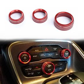 img 3 attached to Red AC Knob Covers for Dodge Challenger/Charger (15-20), Ram 1500 (13-18), Chrysler 300/300s (15-20) - Enhanced Air Conditioner Rings Switch Pushbuttons Cover