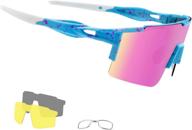 🚴 oulaiqi cycling sunglasses: polarized for men and women with interchangeable lens - perfect for cycling and baseball logo