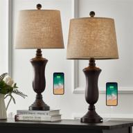 oneach modern table lamps set of 2 with usb port for living room bedroom 25&#34 логотип