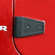 enhance your jeep's door hinges with rugged ridge 11202.05 door hinge cover kit, black for 07-18 jeep wrangler jku logo