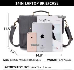 img 2 attached to 👜 Stylish and Functional Women's Briefcase: PU Leather Laptop Messenger Bag with Top Handle
