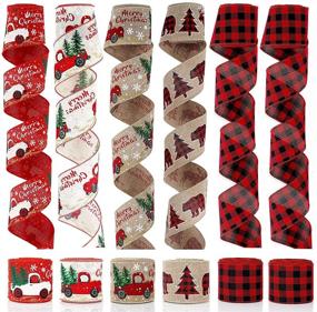 img 4 attached to 🎀 36 Yards of Assorted Plaid Wired Ribbon, including Christmas Wired Ribbon, Buffalo Plaid Ribbon, and Burlap Craft Christmas Tree Ribbon - Perfect for Holiday Parties (2.5" Width x 6 Yards Each)