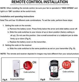 img 1 attached to Ceiling Fan Remote Control for Harbor Breeze Hampton Bay Hunter - Replaces 2AAZPFAN53T FAN-53T L3HFAN11T FAN-11T KUJCE9103 CHQ8BT7030T CHQ7030T UC7030T - Only Remote Control