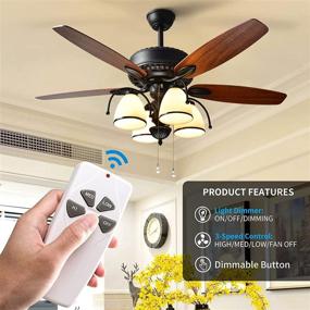 img 3 attached to Ceiling Fan Remote Control for Harbor Breeze Hampton Bay Hunter - Replaces 2AAZPFAN53T FAN-53T L3HFAN11T FAN-11T KUJCE9103 CHQ8BT7030T CHQ7030T UC7030T - Only Remote Control