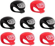 🚲 8-pack bike light set, waterproof silicone led bicycle lights - 4 headlights and 4 taillights (red & white), multi-purpose bike lights logo