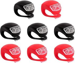 img 4 attached to 🚲 8-Pack Bike Light Set, Waterproof Silicone LED Bicycle Lights - 4 Headlights and 4 Taillights (Red & White), Multi-Purpose Bike Lights