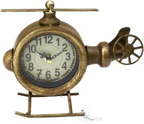 img 2 attached to 🚁 Unique ArtFuzz Helicopter Table Clock - Stylish 9X2.75X7 Timepiece