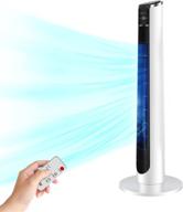 💨 large led display tower fan - quiet oscillating fan with remote, 12-hour timer, cooling, 36'' bladeless electric white standing fan for whole house, home, office, living room логотип