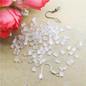 img 1 attached to 👂 Hypoallergenic Silicone Earring Backs - 200PCS Soft Clear Stoppers for Stud, Post, and Fishhook Earrings - Replacement Backings for Enhanced Comfort and Secure Fit