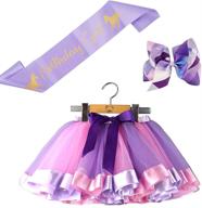 🌈 bgfks rainbow layered hairbow birthday skirt for girls' clothing logo