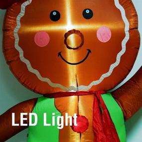 img 2 attached to 🎄 8ft Gingerbread Man Merry Christmas Inflatable Yard Decoration - UNIFEEL Lighted with Blower and Adaptor for Winter Indoor, Porch, and Outdoor Decor