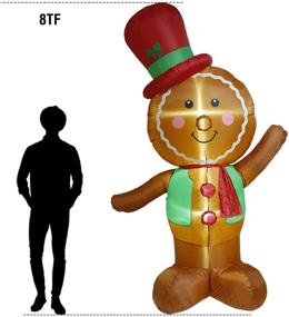 img 3 attached to 🎄 8ft Gingerbread Man Merry Christmas Inflatable Yard Decoration - UNIFEEL Lighted with Blower and Adaptor for Winter Indoor, Porch, and Outdoor Decor