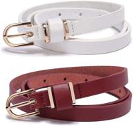 👗 stylish skinny leather belts & accessories for women: solid ornament designs logo