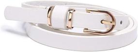 img 3 attached to 👗 Stylish Skinny Leather Belts & Accessories for Women: Solid Ornament Designs