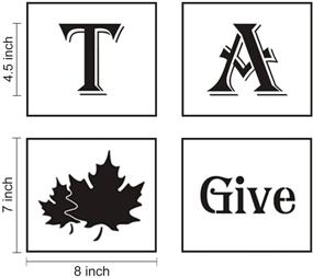 img 1 attached to 🍁 Set of 9 Vertical Stencils for Thanksgiving Front Door Porch Wood Signs - Large Give Thanks Templates with Pumpkin and Maple Leaf, Ideal for Wood Painting, Reusable Letter Stencils