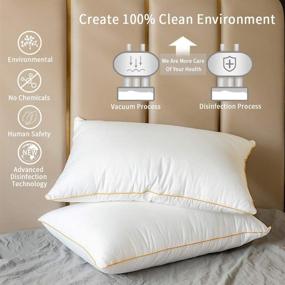 img 1 attached to 🛏️ NEIPOTA King Size Bed Pillows Set of 2 - Hotel Collection Gel Plush Fiber Pillows, 2 Pack - Cooling Down Alternative Pillow with Soft and Firm Fluffy Support for Side and Back Sleepers