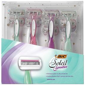 img 3 attached to 🪒 Smooth and Sensational: BIC Soleil Sensitive Women's 3-Blade Disposable Razor Gift Set, 10 Count