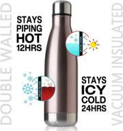 🌹 meway 17oz stainless steel sport water bottle - vacuum insulated, keeps drinks hot & cold (rose gold, 1) logo