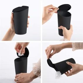 img 2 attached to 🚗 TAUTO Car Trash Can: Mini Auto Trash Bin with Lid - Small Garbage Can for Vehicle - Silicone Accessories for Car/Office/Home (Black)