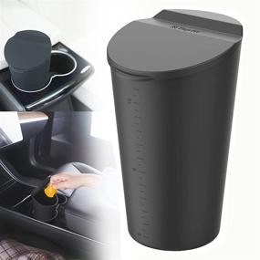 img 4 attached to 🚗 TAUTO Car Trash Can: Mini Auto Trash Bin with Lid - Small Garbage Can for Vehicle - Silicone Accessories for Car/Office/Home (Black)