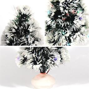 img 1 attached to 🎄 CCINEE 13.4 Inch Prelit Flocked Christmas Tree with Flashing LED Lights - Perfect Tabletop Mini Xmas Tree for Christmas Party Home Office Decoration