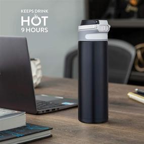 img 3 attached to 20 oz Triple-Insulated Stainless-Steel Water Bottle with Flip-Top Lid - Keeps Hot and Cold - Wide Mouth, Leakproof Canteen for Office, School, Biking, and more