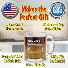 img 1 attached to ☕️ Nutrition Facts Glass Coffee Mug for Engineers - Affordable Gift Under $15!