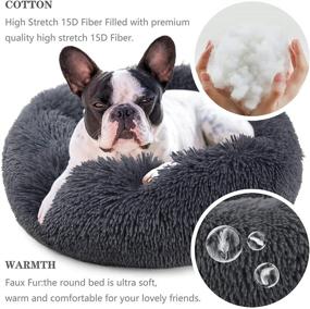 img 3 attached to GDBAE Orthopedic Fluffy Faux Fur Self Warming Washable Pet Bed - Ideal for Small, Medium & Large Dogs, Puppies, and Cats