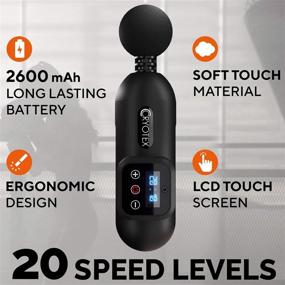 img 1 attached to Cryotex Massage Gun: Back & Neck Deep Tissue Handheld Percussion Massager - 6 Heads for Different Muscles - 20 Speed Options