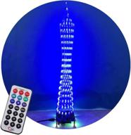 🎄 pemenol led music light tower diy kit - colorful rgb with 3d animation for christmas, 51 mcu suit + remote control - ideal for soldering practice and seo логотип