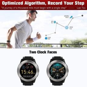 img 1 attached to Ultimate Smart Watch Fitness Tracker: READ for Android and iOS Phones - Touch Screen, Heart Rate Monitor, Sleep Monitor, Compass, Barometer, Step Counter, IP67 Waterproof - Ideal for Men