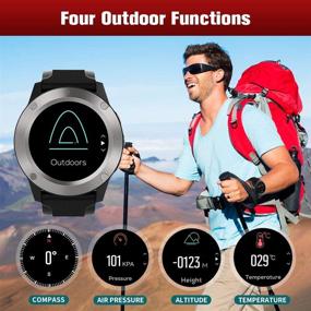 img 3 attached to Ultimate Smart Watch Fitness Tracker: READ for Android and iOS Phones - Touch Screen, Heart Rate Monitor, Sleep Monitor, Compass, Barometer, Step Counter, IP67 Waterproof - Ideal for Men