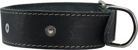 img 2 attached to Stylish Black Genuine Leather Studded Dog Collar - Wide, Adjustable for Large Breeds Boxer, Bulldog, Pitbull